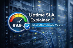 Server uptime SLA 99.9 percent explained in a data center